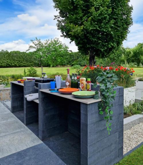 stapelblok, 10x10x60 - 12x12x60 - 15x15x60 cm - Nero, Tuin en Terras, Bielzen en Borders, Nieuw, Border, Beton, Minder dan 25 cm