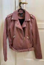 Primark suede oud roze biker jacket met ceintuur maat XS, Primark, Ophalen of Verzenden, Zo goed als nieuw, Jasje