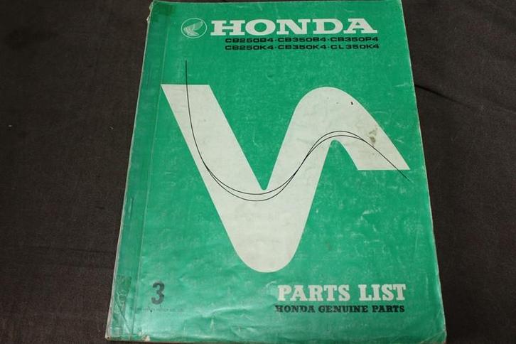 Honda CB250 CB350 B4 P4 CL350 K4 1976 motorcycle parts list, Motoren, Handleidingen en Instructieboekjes, Honda, Ophalen of Verzenden