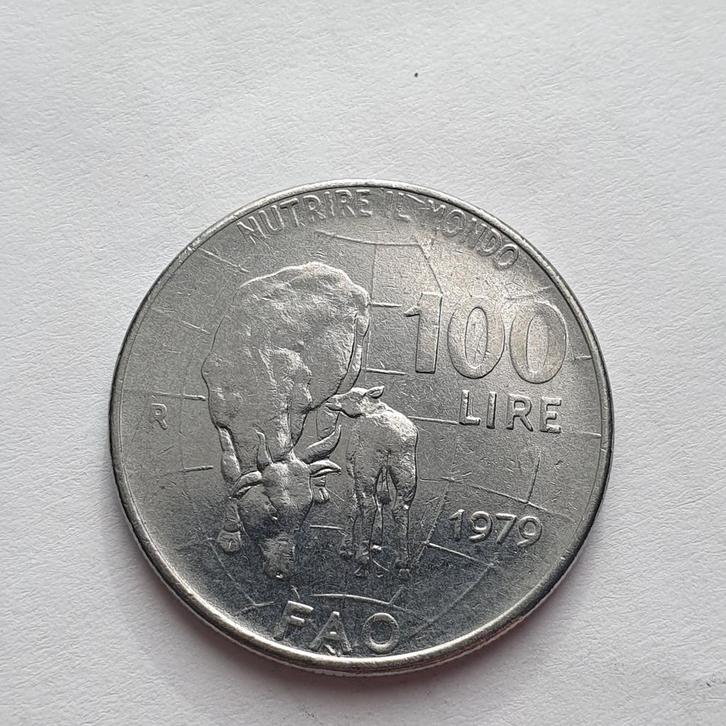Italië 100 Lire 1979 FAO, Postzegels en Munten, Munten | Europa | Niet-Euromunten, Italië, Ophalen of Verzenden