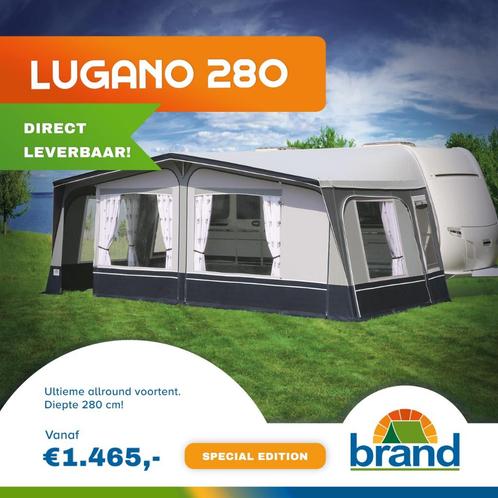 Brand voortent Lugano 280 (Special Edition), Caravans en Kamperen, Voortenten en Luifels, Nieuw, Ophalen of Verzenden