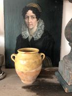 Oude franse confit pot aardewerk brocante, Antiek en Kunst, Ophalen of Verzenden