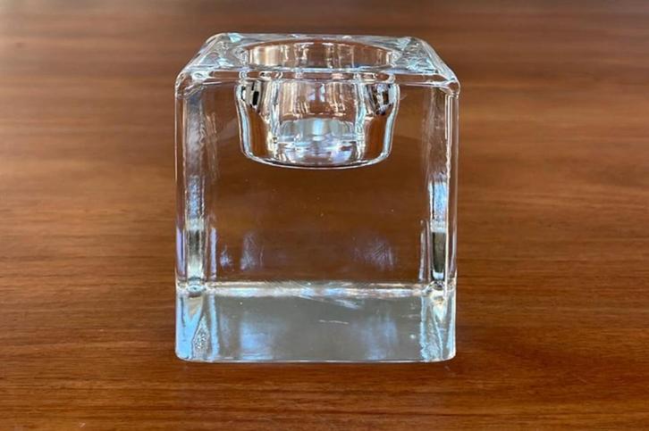 Scandinavische kristallen waxinelichthouder, Antiek en Kunst, Antiek | Glas en Kristal, Ophalen of Verzenden