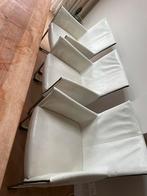 Zes leren sledestoelen Bert Plantagie, Huis en Inrichting, Stoelen, Ophalen, Gebruikt, Wit, Leer