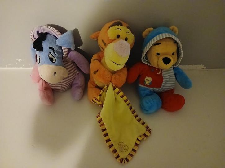 Tijgertje, Winnie the Pooh en Iejoor knuffels, Kinderen en Baby's, Speelgoed | Knuffels en Pluche, Zo goed als nieuw, Overige typen