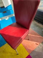4 leren eetkamerstoelen van goossens, Huis en Inrichting, Stoelen, Ophalen, Gebruikt, Rood, Leer