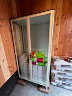 Vintage jaren 50 vitrine kast, leuk DIY projectje., Huis en Inrichting, Kasten | Vitrinekasten, Ophalen, Met plank(en), Gebruikt