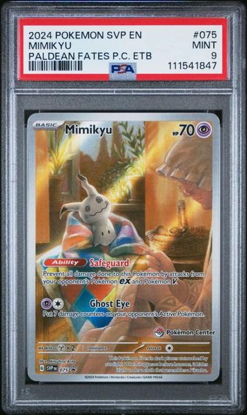 Mimikyu – PSA 9 – Pokémon Center #075 – Paldean Fates beschikbaar voor biedingen