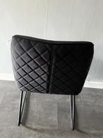 4 Zwart velvet eetkamerstoelen, Huis en Inrichting, Stoelen, Ophalen, Gebruikt, Zwart, Metaal