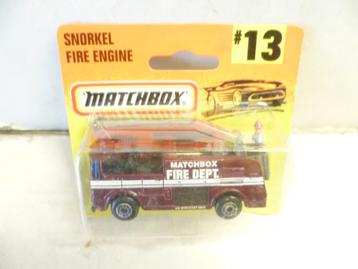 Matchbox nr 13 1996 Snorkel Fire Engine in blister modelauto beschikbaar voor biedingen