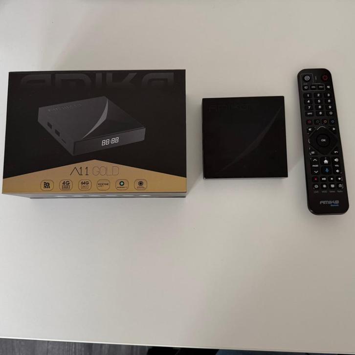Amiko A11 Gold IPTV Set Top Box - [2024 model], Audio, Tv en Foto, Mediaspelers, Zo goed als nieuw, Minder dan 500 GB, HDMI, USB 2.0