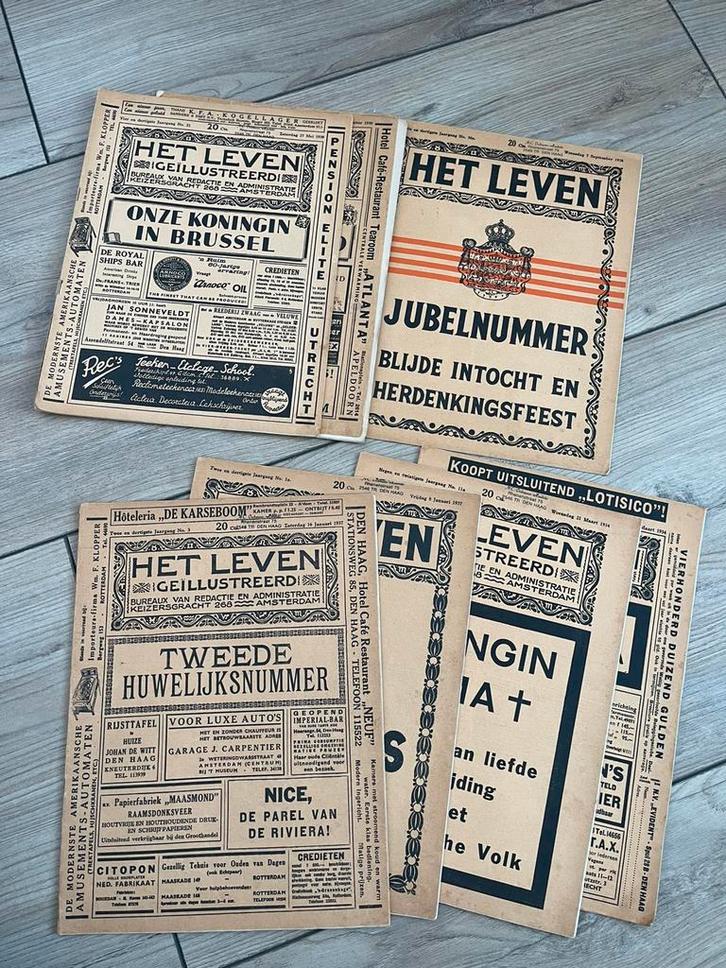 7 stuks weekbladen Het Leven uut 1934 - 1939, Antiek en Kunst, Antiek | Servies los, Ophalen of Verzenden