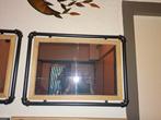 Industriële spiegel, zwart 2x, Huis en Inrichting, Woonaccessoires | Spiegels, Ophalen, Minder dan 50 cm, Zo goed als nieuw, Minder dan 100 cm