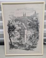 Hangemaakte afdruk Topplerschlosschen, Rothenburg od Tauber, Ophalen of Verzenden