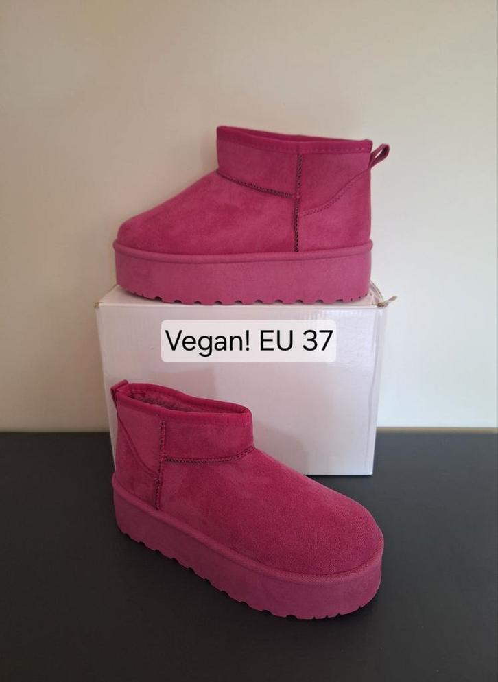 Vegan fuchsia roze kunstsuède sloffen/enkellaarzen EU 37, Kleding | Dames, Schoenen, Nieuw, Lage of Enkellaarzen, Roze, Ophalen of Verzenden