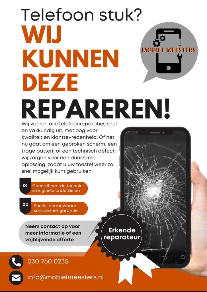 Telefoon repareren? Telefoon kapot? Kijk omschrijving!, No cure no pay, Mobiele-telefoonreparatie