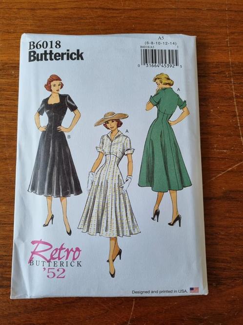 Butterick B6018 patroon jurk, Hobby en Vrije tijd, Kledingpatronen, Nieuw, Vrouw, Overige merken, Ophalen of Verzenden