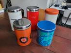 vintage retro oranje blauw beschuitbussen jaren 70 Brabantia, Beschuit, Ophalen of Verzenden, Zo goed als nieuw