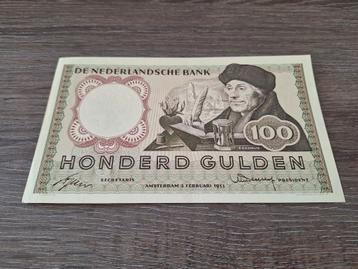 Heel mooi biljet 100 gulden Erasmus 1953, Prachtig+ beschikbaar voor biedingen