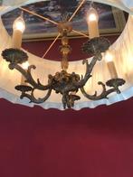 Groot hanglamp - kroonluchter antiek kandelaars - lampenkap, Huis en Inrichting, Lampen | Hanglampen, Ophalen of Verzenden, Metaal