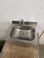 Wasbak (fonteintje) met kniebediening, Doe-het-zelf en Verbouw, Sanitair, Ophalen, Gebruikt, Rvs, Wastafel