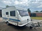 Hobby 400 De Luxe 4 pers caravan 1998 met voortent & luifel, Omvormbare zithoek, 75 kg, Hobby, Bedrijf