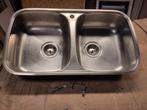 RVS Dubbele Wasbak - Keuken, Ophalen, Gebruikt, Overige kleuren, 50 tot 100 cm