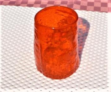 Oranje glazen design vaasje jr 60 Duits glas,GEMERKT VINTAGE