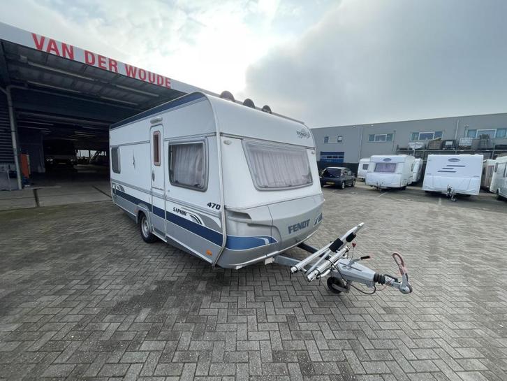 Fendt Saphir 470 TF +Unico voortent Fran, Caravans en Kamperen, Caravans, Bedrijf, tot en met 4, 1000 - 1250 kg, Rondzit, Fendt