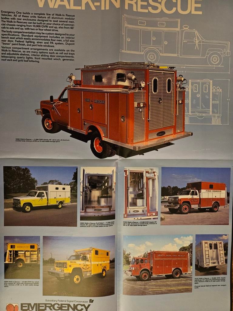 Brochure Emergemcy One Rescue Vehicles, Ophalen of Verzenden, Zo goed als nieuw, Overige merken