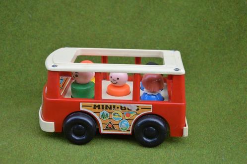 Vintage Fisher Price bus met poppetjes uit 1969, made in USA, Kinderen en Baby's, Speelgoed | Fisher-Price, Gebruikt, Auto of Voertuig