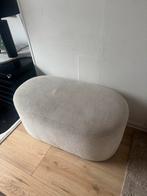Wit poefje, Huis en Inrichting, Banken | Voetenbanken en Poefen, Ophalen, Gebruikt, 75 tot 100 cm, Stof
