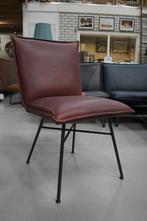 2 x eetkamerstoel Sanne Jess Design metaal leer donkerbruin