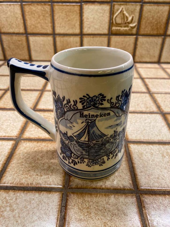 Delfts Blauw Handgeschilderd Bierpul Made in Holland, Antiek en Kunst, Antiek | Keramiek en Aardewerk, Ophalen of Verzenden