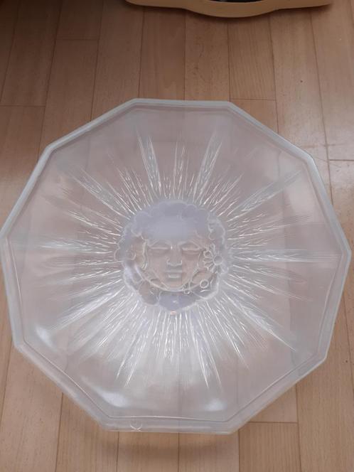 Verart by sabino no 544 35,5 cm doorsnede, een gezicht met k, Antiek en Kunst, Antiek | Glas en Kristal, Ophalen