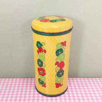 Vintage oud Verkade blik beschuitblik beschuitbus bloemen beschikbaar voor biedingen