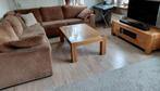 complete zithoek: hoekbank+ Salontafel+meuebel, Ophalen, Gebruikt, Stof, "notenkleur hout  meubels van Alexandra