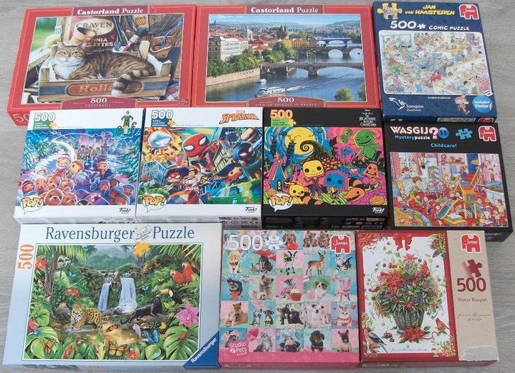 Diverse *** PUZZELS 500 STUKJES *** 10 stuks, Hobby en Vrije tijd, Denksport en Puzzels, Zo goed als nieuw, Legpuzzel, 500 t/m 1500 stukjes