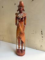 Houten beeld Afrikaanse vrouw, Antiek en Kunst, Kunst | Beelden en Houtsnijwerken, Ophalen of Verzenden
