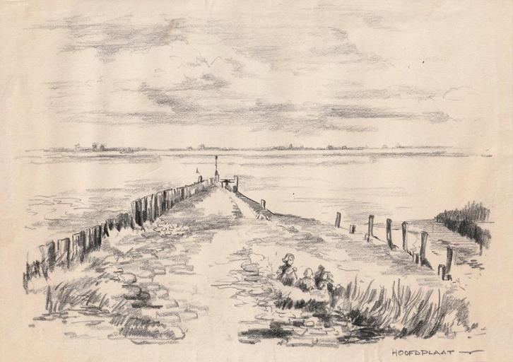 Frans Piët Hoofdplaat originele tekening / vastgelijmd, Antiek en Kunst, Kunst | Tekeningen en Foto's, Verzenden