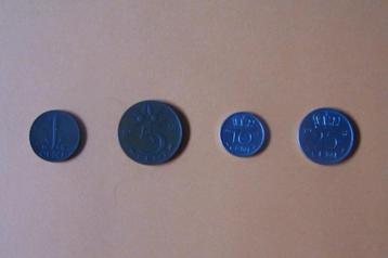 Setje Wilhelmina munten 1948. 1, 5, 10 en 25 cent beschikbaar voor biedingen