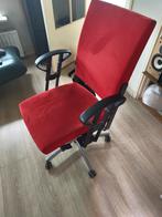 Rode suède bureaustoel met armleuningen, Ophalen, Gebruikt, Bureaustoel, Rood
