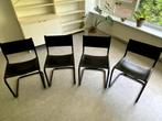 4 (eetkamer) stoelen, Ophalen, Gebruikt, Zwart, Metaal