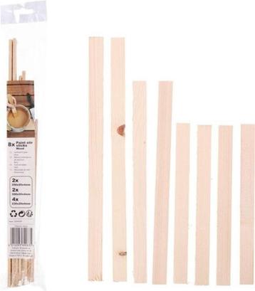 Houten 8 stuks (Verfroerstokjes) *Nieuw* beschikbaar voor biedingen