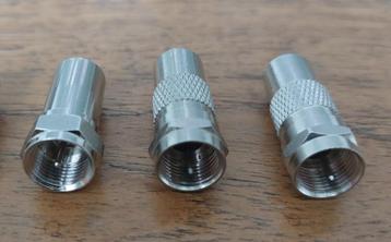 Coax Adapters/Koppelstukken F-Connecter Male/Coax Male (3x). beschikbaar voor biedingen
