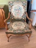 Antieke fauteuil met borduurwerk vintage tapiserie, Ophalen