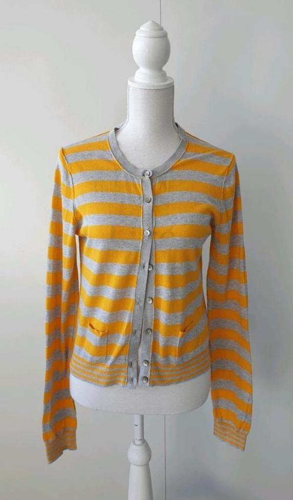 Tommy Hilfiger zomer vest-grijs geel gestreept, maat M, Kleding | Dames, Truien en Vesten, Zo goed als nieuw, Maat 38/40 (M), Geel