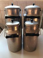 4 aluminium melkbussen, 2x grotere en 2 kleinere, Antiek en Kunst, Ophalen of Verzenden