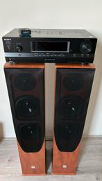 Set versterker + speaker torens kleur noten + bleutooth ontv, Ophalen, Overige spelers, Sony, 40 tot 70 watt