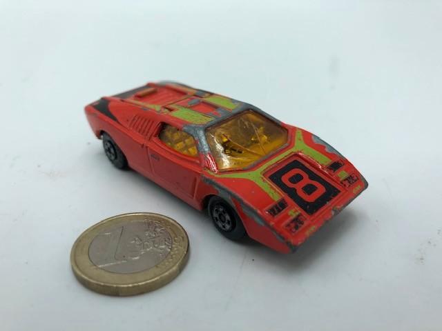Lamborghini Countach Rood, Matchbox SuperFast by Lesney, Hobby en Vrije tijd, Modelauto's | Overige schalen, Gebruikt, Auto, Ophalen of Verzenden